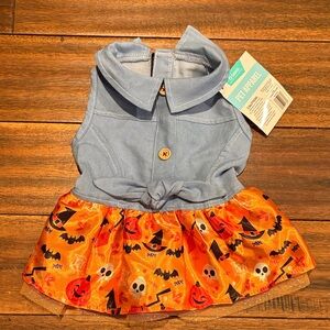 Bootique Halloween Pet Costume with Blue Top and Orange Skirt